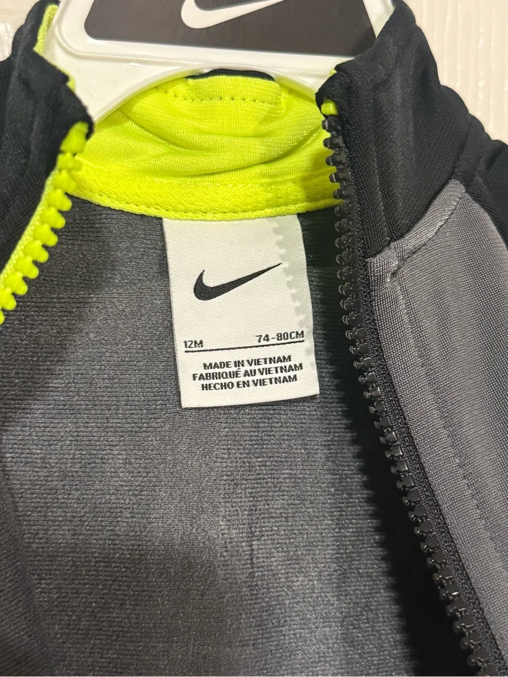 Nike Black and Neon Yellow Kids Track Jacket - Picture 2 of 5